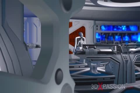 3d Alien Dickgirl bonks A nasty black In The Space Station