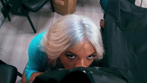 Trans Angels: Kyra Swallows Shadow's Load of Cum